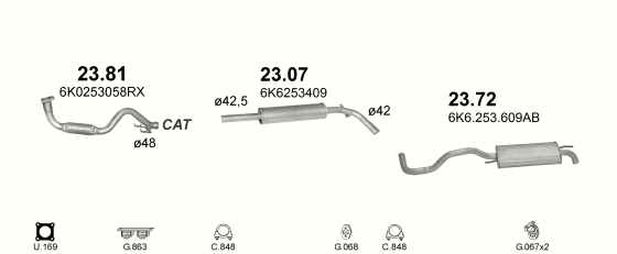 Auspuffanlage für SEAT IBIZA 1.0 (1.0)