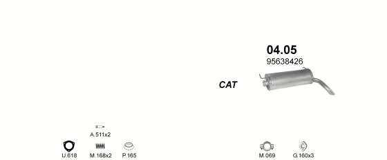 Auspuffanlage für CITROEN AX 1.1 (11 E, RE, TE, TRE, TRS, TZX)