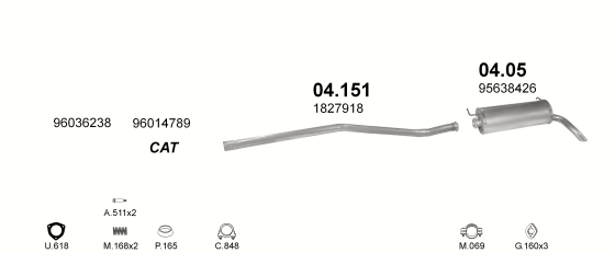 Auspuffanlage für CITROEN AX 1.1 (E, RE, TE, TGE, TRS, TRE, TZX,)