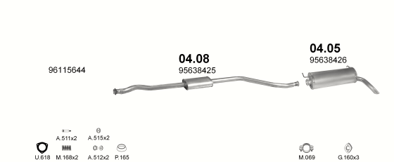 Auspuffanlage für CITROEN AX 1.4 (14 TRS, TZS, TZX)