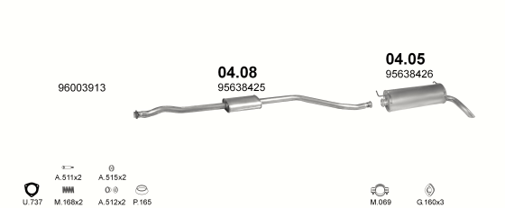 Auspuffanlage für CITROEN AX 1.4 D (14 D, RD, TRD, TGD, DX, DSX)