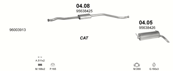 Auspuffanlage für CITROEN AX 1.4 D (14 D, RD, TRD, TGD, DX, DSX)