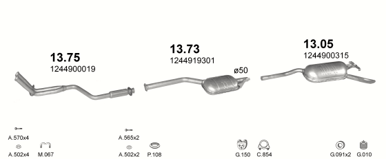 Auspuffanlage für MERCEDES 200E - W124 2.0 (W124 200E)