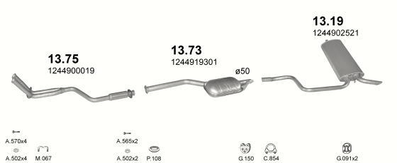 Auspuffanlage für MERCEDES 200E - T124 2.0 (T124 200E)
