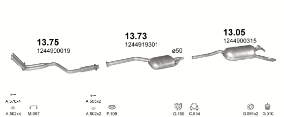 Auspuffanlage für MERCEDES 230 - W124 2.3 (W124 230)