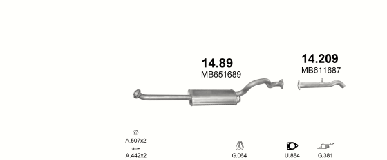 Auspuffanlage für MITSUBISHI PAJERO 3.0 (3.0 -12V 4x4 5D LWB 2695mm)