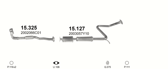 Auspuffanlage für NISSAN SUNNY 2.0 D (N14 5D)