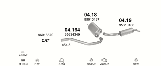 Auspuffanlage für CITROEN BX 1.6 (16 RS, TRS)