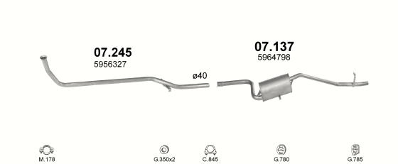 Auspuffanlage für FIAT UNO 0.9 (45)