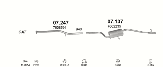 Auspuffanlage für FIAT UNO 1.0 (1.0 45 i.e.)