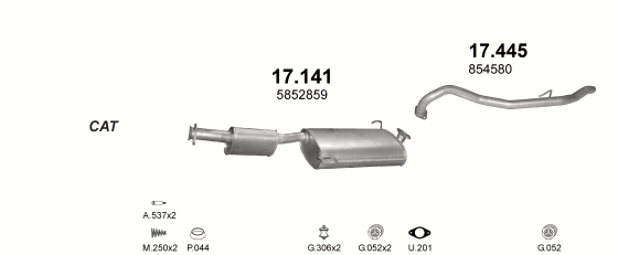 Auspuffanlage für OPEL FRONTERA A 2.0 (2.0i 4x4 SWB 2330mm 2D)