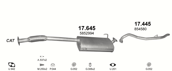 Auspuffanlage für OPEL FRONTERA A 2.5 D (2.5 TD 4x4 LWB 2760mm 4D)