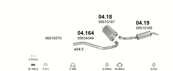 Auspuffanlage für CITROEN BX 1.9 (19 TRS)