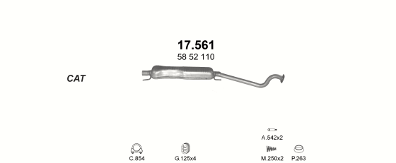 Auspuffanlage für OPEL ASTRA G 2.0 D (2.0 DTi)