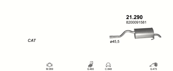 Auspuffanlage für RENAULT CLIO II 1.2 (1.2i 16V)