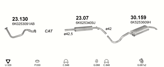 Auspuffanlage für VOLKSWAGEN POLO 1.4 (1.4i Classic)