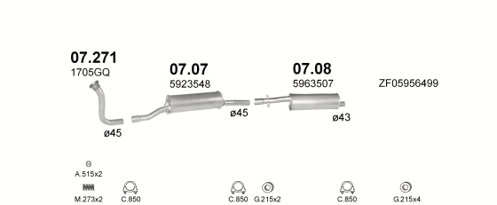 Auspuffanlage für CITROEN C25 1.8 (C25E)