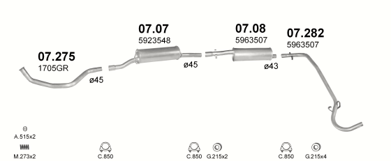 Auspuffanlage für CITROEN C25 2.5 D (C25D 4x4)