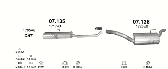 Auspuffanlage für CITROEN EVASION 2.0 (2.0i)