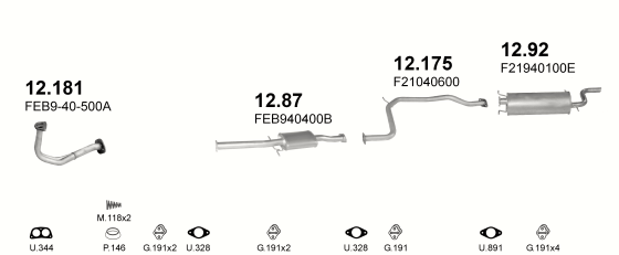 Auspuffanlage für MAZDA 626 2.0 (2.0 12V MAN)