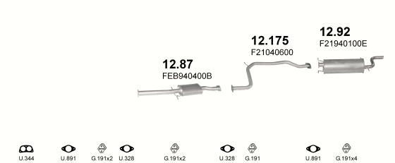 Auspuffanlage für MAZDA 626 2.0 (2.0 12V AUT)