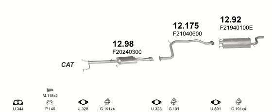 Auspuffanlage für MAZDA 626 2.0 (2.0 12V)