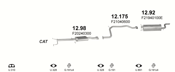 Auspuffanlage für MAZDA 626 2.0 (2.0i 8V)
