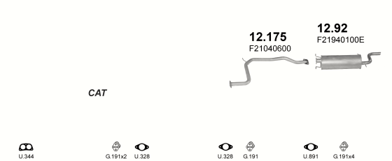 Auspuffanlage für MAZDA 626 2.2 (2.2i 12V)