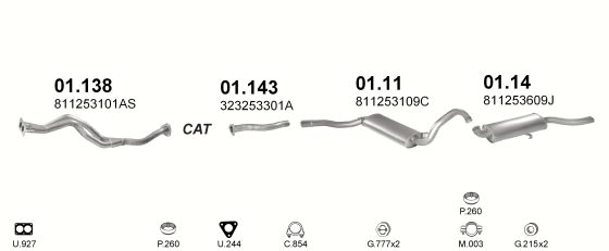 Auspuffanlage für AUDI COUPE 1.8 (1.8)