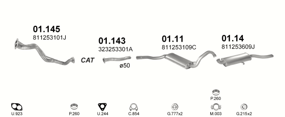 Auspuffanlage für AUDI COUPE 1.8 (1.8)