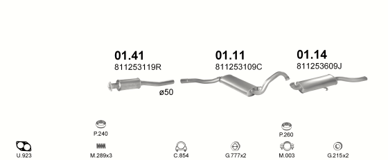 Auspuffanlage für AUDI COUPE 1.9 (1.9 WE WN AUT)