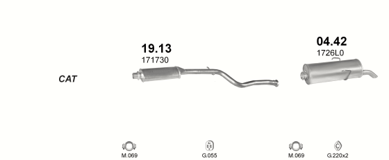 Auspuffanlage für CITROEN SAXO 1.4 (1.4i)