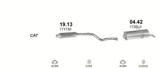 Auspuffanlage für CITROEN SAXO 1.6 (1.6i)