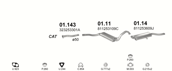 Auspuffanlage für AUDI COUPE 2.3 (2.3)