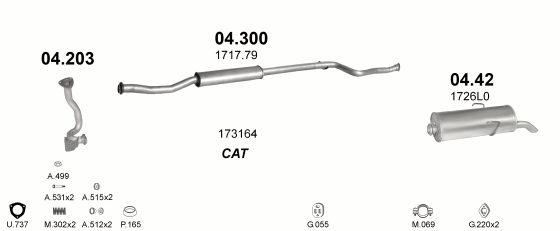 Auspuffanlage für CITROEN SAXO 1.5 D