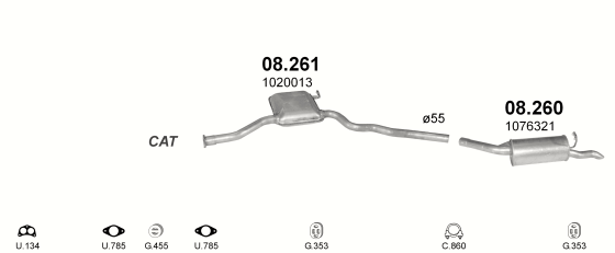 Auspuffanlage für FORD SCORPIO 2.0 (2.0i DOHC)