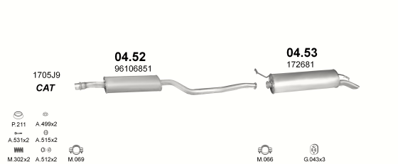 Auspuffanlage für CITROEN XANTIA 1.8 (1.8i 8V)