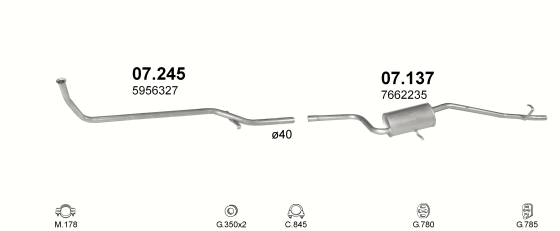 Auspuffanlage für FIAT UNO 1.0 (45)