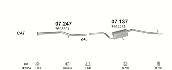 Auspuffanlage für FIAT UNO 1.0 (1.0 45 i.e.)