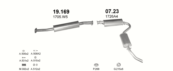 Auspuffanlage für PEUGEOT BOXER 1.9 D (1.9 D COMBI)