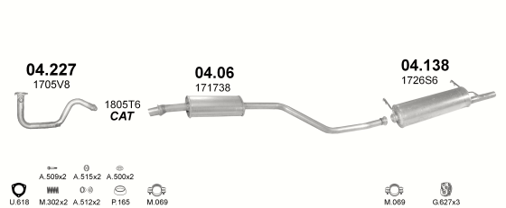 Auspuffanlage für CITROEN XSARA 1.4 (1.4i)