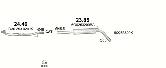 Auspuffanlage für SKODA FABIA 1.6 (1.6)