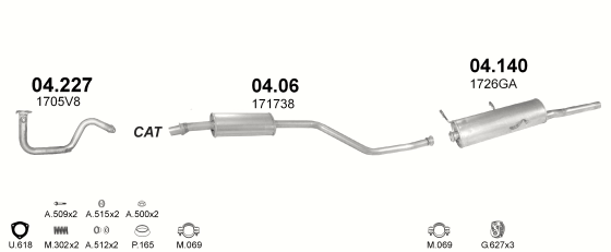 Auspuffanlage für CITROEN XSARA 1.4 (1.4i)