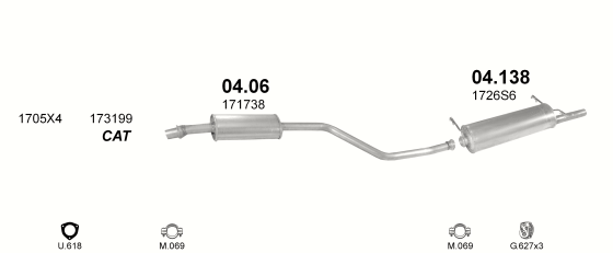 Auspuffanlage für CITROEN XSARA 1.5 D (1.5 Diesel)