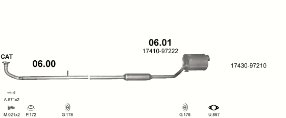 Auspuffanlage für DAIHATSU MOVE 1.0 (1.0i 12V)