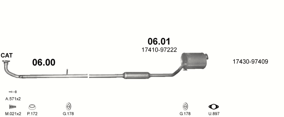Auspuffanlage für DAIHATSU SIRION 1.0 (1.0i 12V)