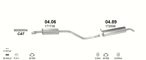 Auspuffanlage für CITROEN ZX 1.6 (1.6i)