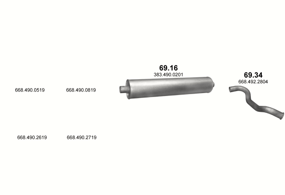 Auspuffanlage für MERCEDES 6-9 T 809 D