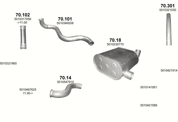 Auspuffanlage für RENAULT PREMIUM 9.8 (4X2)