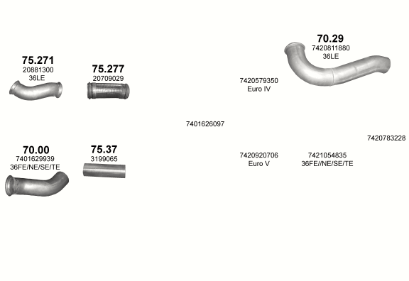 Auspuffanlage für RENAULT KERAX 12.8 (Dxi 13)